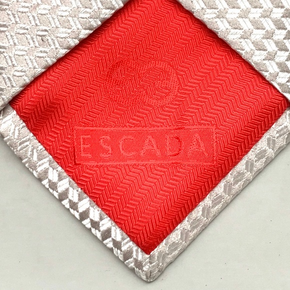 Escada Men’s Woven Silk Tie Gray EUC - Picture 2 of 9